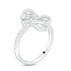 The Kindred Heart from Vera Wang Love Collection 1/3 CT. T.W. Diamond Double Heart Bypass Ring in Sterling Silver