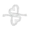 Thumbnail Image 4 of The Kindred Heart from Vera Wang Love Collection 1/3 CT. T.W. Diamond Double Heart Bypass Ring in Sterling Silver