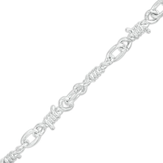 Vera Wang Men Barbed Wire Link Bracelet in Sterling Silver - 8.5"