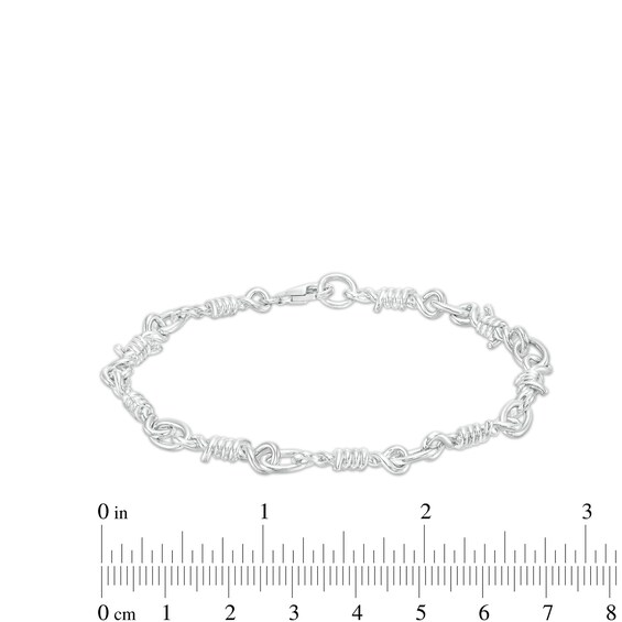 Vera Wang Men Barbed Wire Link Bracelet in Sterling Silver - 8.5"