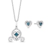 Thumbnail Image 2 of Enchanted Disney Cinderella Blue Topaz and 1/10 CT. T.W. Diamond Pendant and Stud Earrings Set in Sterling Silver - 19"