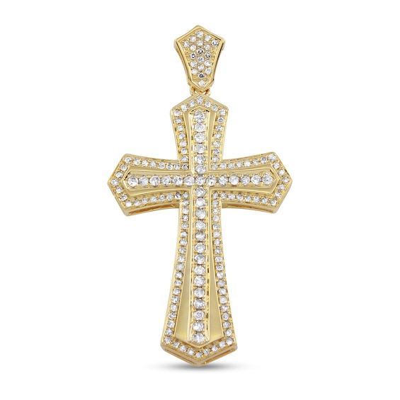 1 CT. T.w. Diamond Frame Gothic-Style Cross Necklace Charm in 10K Gold