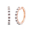 Thumbnail Image 1 of 1 CT. T.W. Champagne and White Diamond Alternating Hoop Earrings in 10K Rose Gold