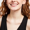 Thumbnail Image 2 of 1 CT. T.W. Champagne and White Diamond Alternating Hoop Earrings in 10K Rose Gold