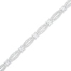 Thumbnail Image 0 of 5 CT. T.W. Certified Lab-Created Diamond Alternating Oval Link Bracelet in 14K White Gold (F/SI2)