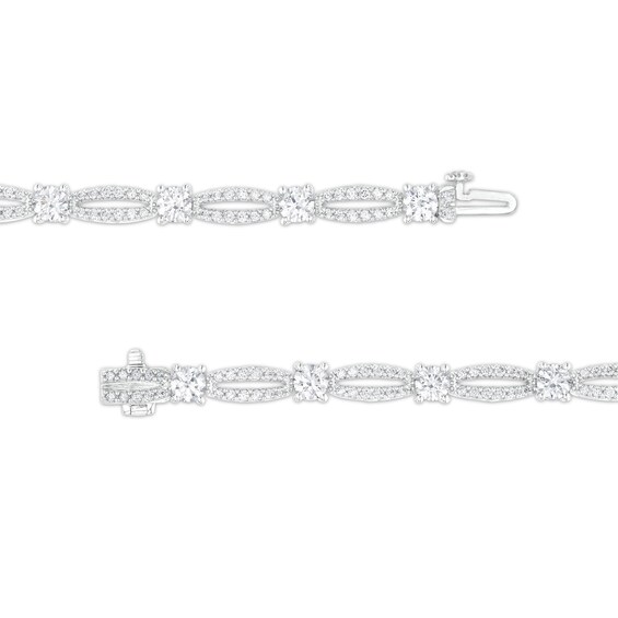 5 CT. T.w. Certified Lab-Grown Diamond Alternating Oval Link Bracelet in 14K White Gold (F/Si2)