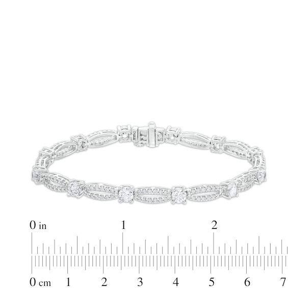 5 CT. T.w. Certified Lab-Grown Diamond Alternating Oval Link Bracelet in 14K White Gold (F/Si2)