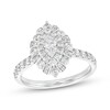 Thumbnail Image 1 of 1 CT. T.W. Certified Marquise Diamond Double Frame Engagement Ring in 14K White Gold (I/I1)