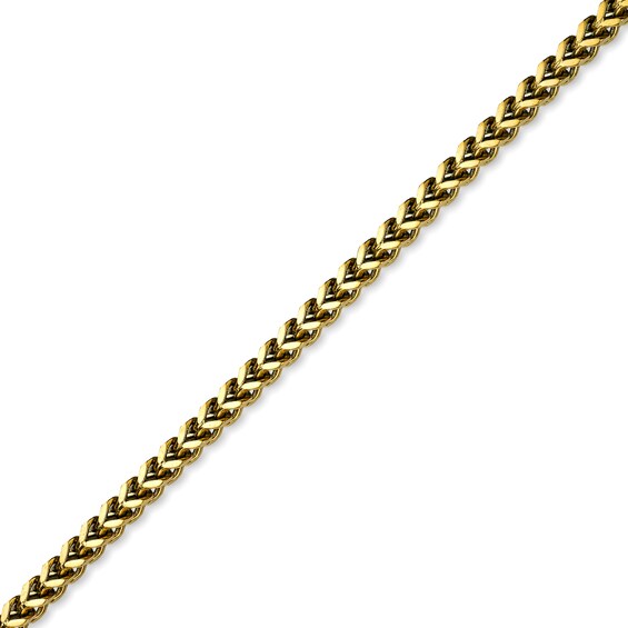 Men's 4.0mm Brushed-Finish Foxtail Chain Necklace in Solid Stainless Steel with Yellow IP - 22"