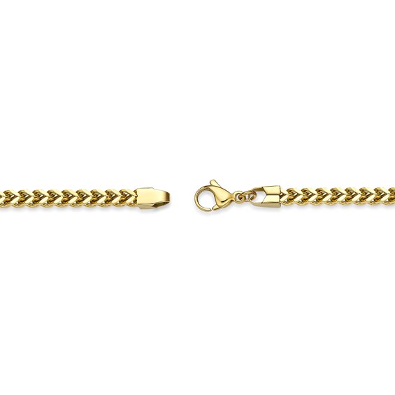 Men's 4.0mm Brushed-Finish Foxtail Chain Necklace in Solid Stainless Steel with Yellow IP - 22"
