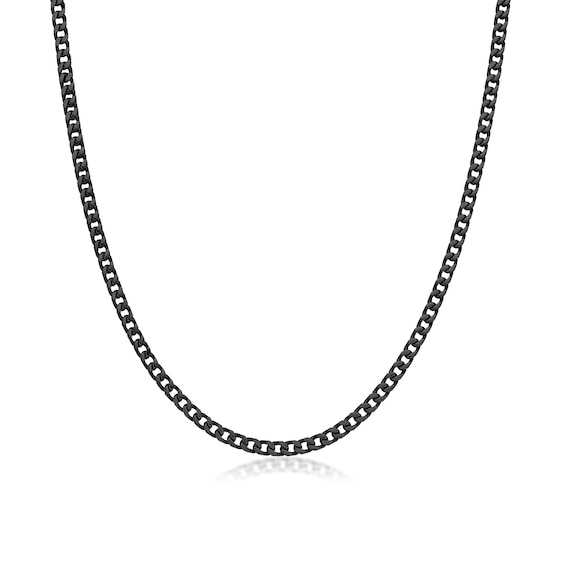 Men's 4.0mm Brushed-Finish Foxtail Chain Necklace in Solid Stainless Steel with Black IP - 22"