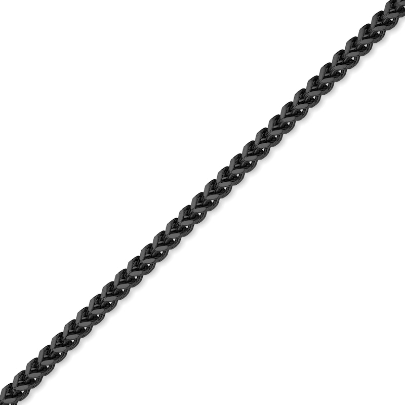 Main Image 2 of Men's 4.0mm Brushed-Finish Foxtail Chain Necklace in Solid Stainless Steel  with Black IP - 22"