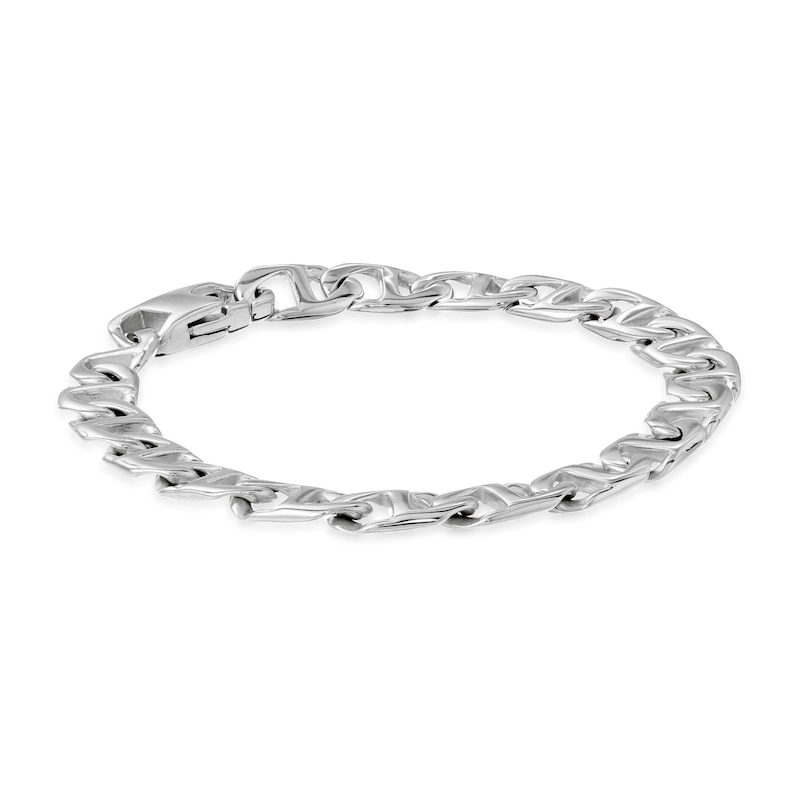 Men's 10.0mm Solid Mariner Chain Bracelet in Stainless Steel - 9.0