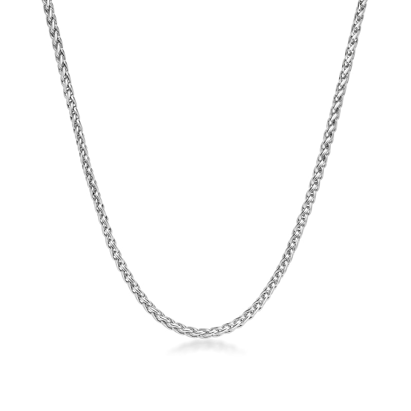 Main Image 1 of Men's 3.0mm Wheat Chain Necklace in Solid Stainless Steel  - 24"