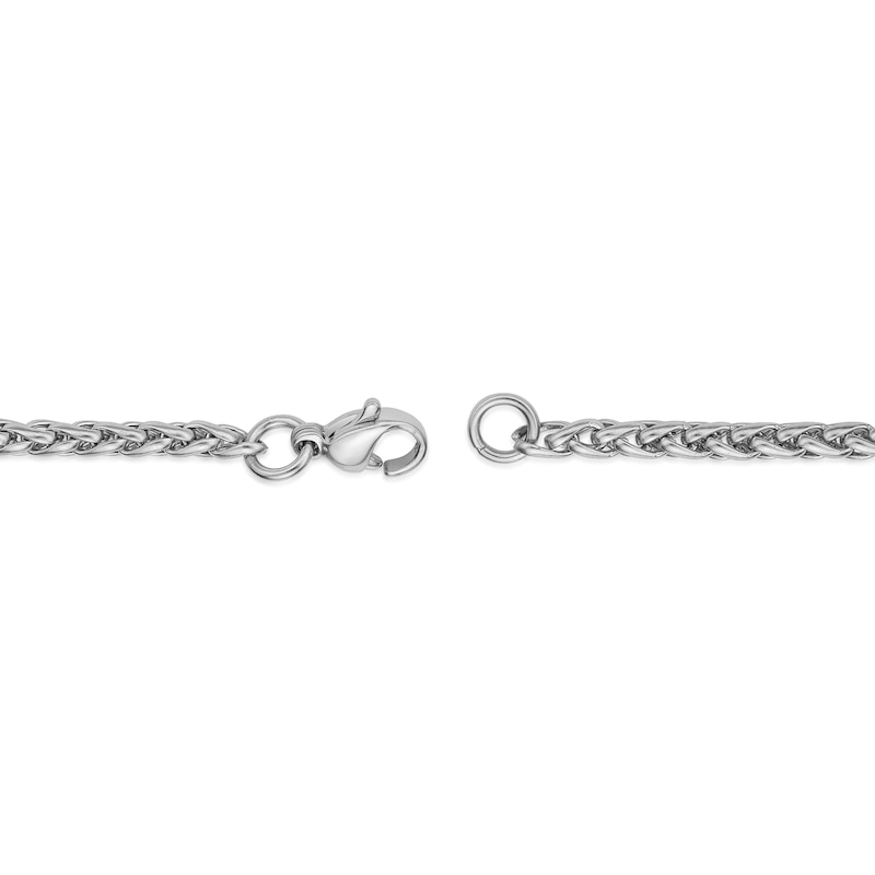 Main Image 3 of Men's 3.0mm Wheat Chain Necklace in Solid Stainless Steel  - 24"