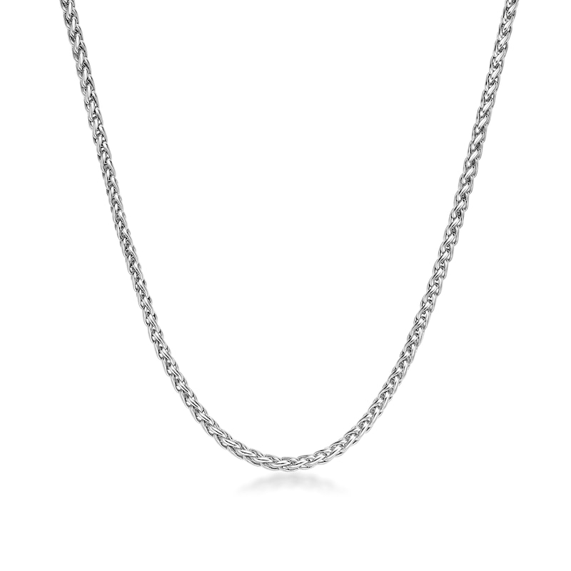 Main Image 1 of Men's 3.0mm Wheat Chain Necklace in Solid Stainless Steel  - 30"