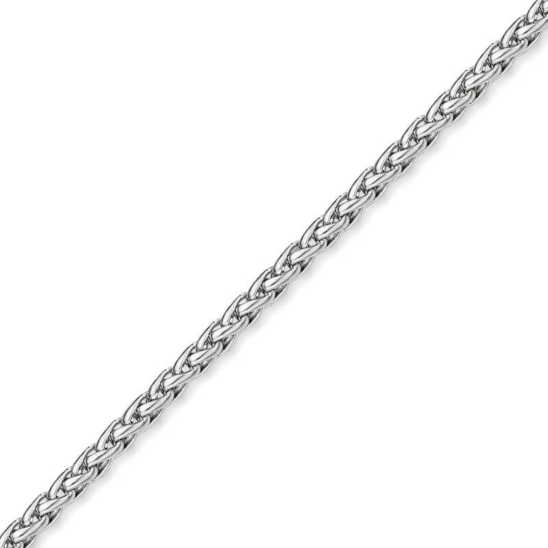 Main Image 2 of Men's 3.0mm Wheat Chain Necklace in Solid Stainless Steel  - 30"