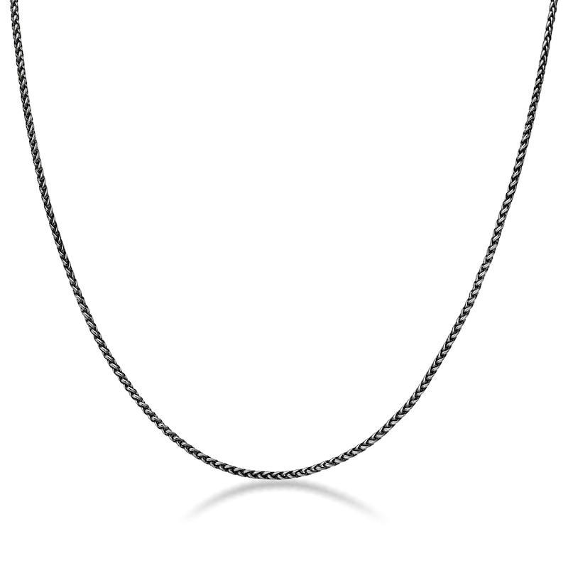 Main Image 1 of Men's 3.0mm Antique-Finish Wheat Chain Necklace in Solid Stainless Steel  - 22"