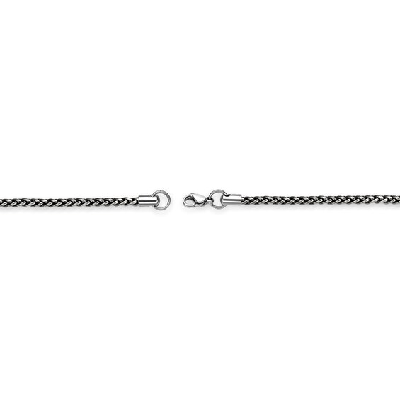 Men's 3.0mm Antique-Finish Wheat Chain Necklace in Solid Stainless Steel - 22"