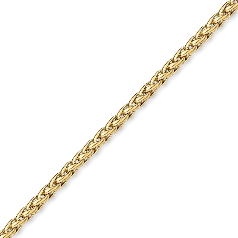 Main Image 2 of Men's 3.0mm Wheat Chain Necklace in Solid Stainless Steel  with Yellow IP - 22"