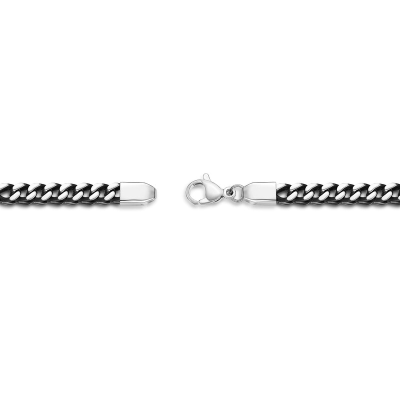 Main Image 3 of Men's 5.0mm Antique-Finish Foxtail Chain Bracelet in Solid Stainless Steel  - 9.0"