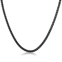 Men's 4.0mm Satin-Finish Foxtail Chain Necklace in Solid Stainless Steel  with Black IP - 22"