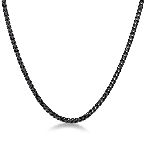 Men's 4.0mm Satin-Finish Foxtail Chain Necklace in Solid Stainless Steel with Black IP - 22"