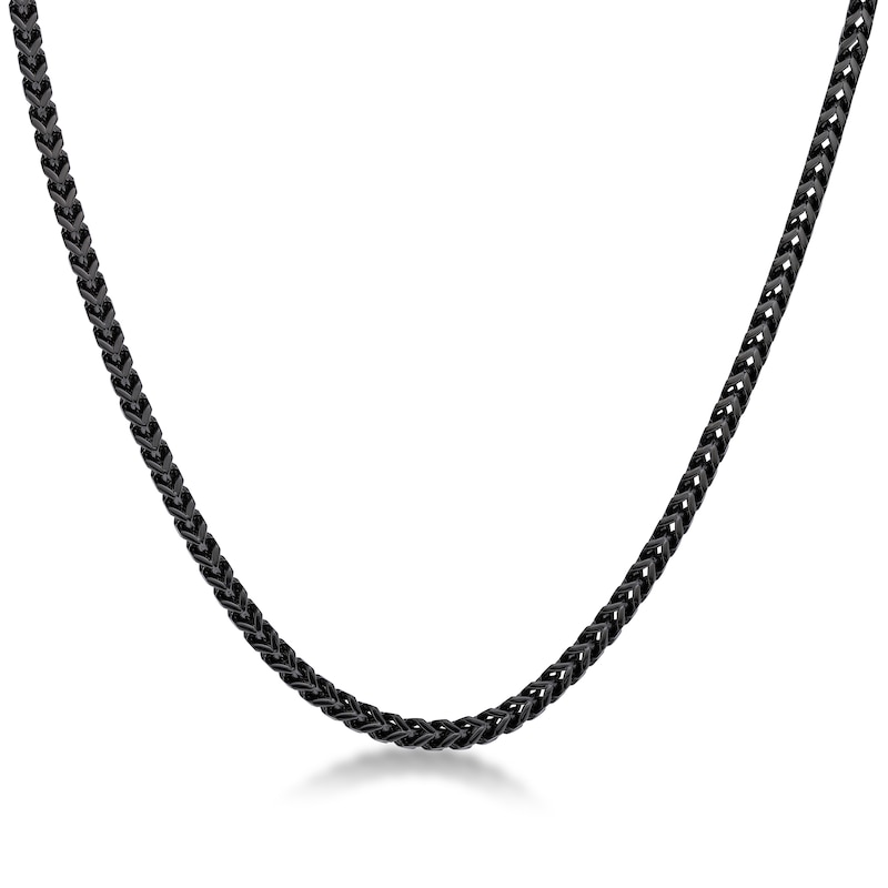 Main Image 1 of Men's 4.0mm Satin-Finish Foxtail Chain Necklace in Solid Stainless Steel  with Black IP - 22"