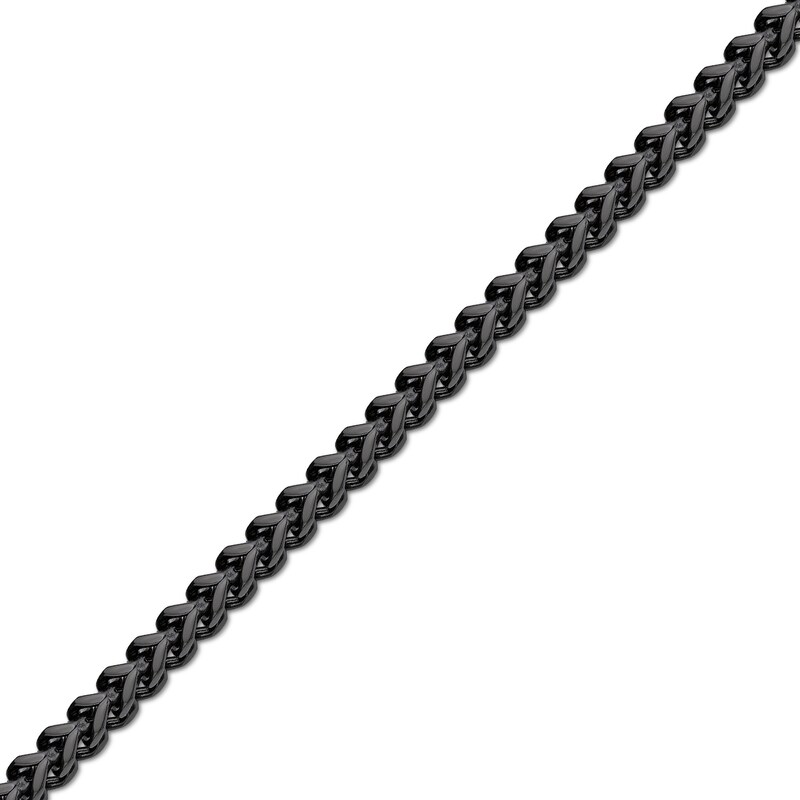 Main Image 2 of Men's 4.0mm Satin-Finish Foxtail Chain Necklace in Solid Stainless Steel  with Black IP - 22"
