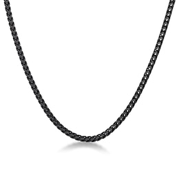 Men's 4.0mm Satin-Finish Foxtail Chain Necklace in Solid Stainless Steel  with Black IP - 24"