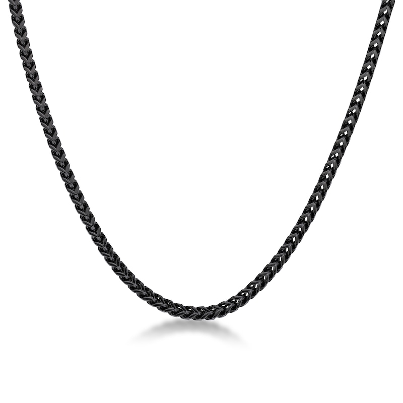 Main Image 1 of Men's 4.0mm Satin-Finish Foxtail Chain Necklace in Solid Stainless Steel  with Black IP - 24"