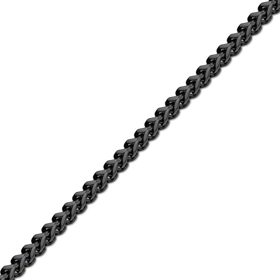 Men's 4.0mm Satin-Finish Foxtail Chain Necklace in Solid Stainless Steel with Black IP - 24"