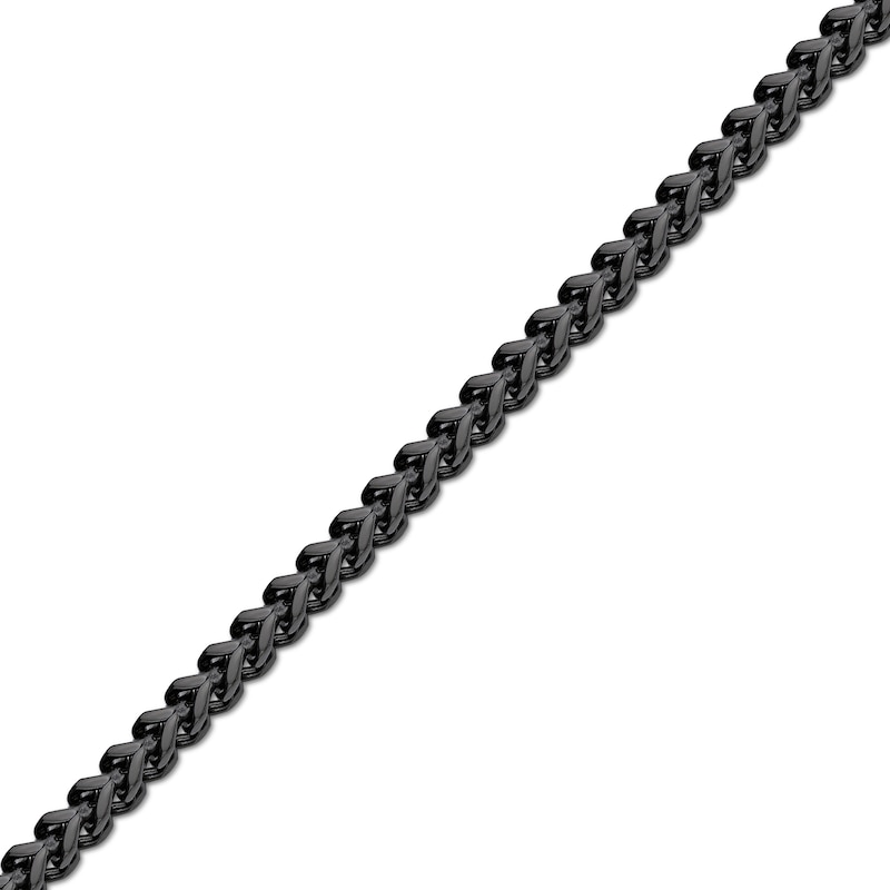 Main Image 2 of Men's 4.0mm Satin-Finish Foxtail Chain Necklace in Solid Stainless Steel  with Black IP - 24"