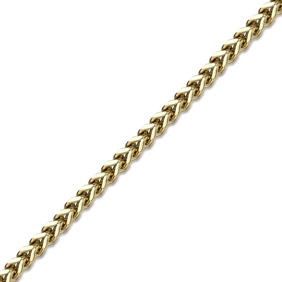 Men's 4.0mm Foxtail Chain Necklace in Solid Stainless Steel with Yellow IP - 22"