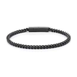 4.0mm Satin-Finish Foxtail Chain Bracelet in Solid Stainless Steel  with Black IP - 9.0"