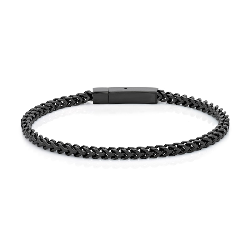 Men's 4.0mm Satin-Finish Foxtail Chain Bracelet in Solid Stainless Steel  with Black IP - 9.0"