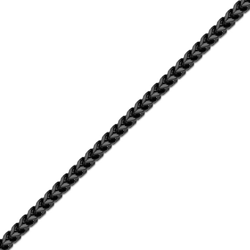 Main Image 2 of Men's 4.0mm Satin-Finish Foxtail Chain Bracelet in Solid Stainless Steel  with Black IP - 9.0"