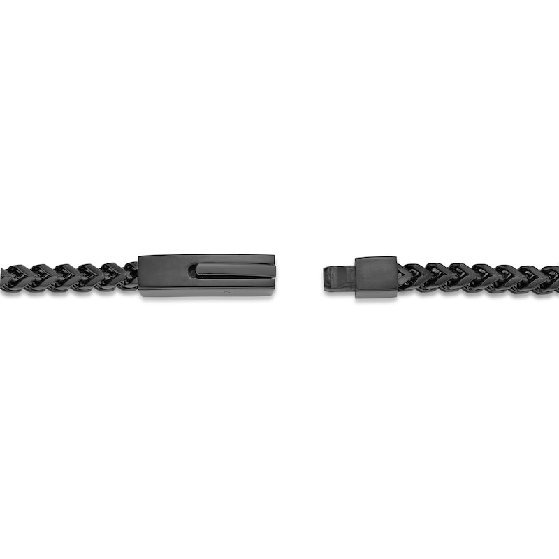 Main Image 3 of Men's 4.0mm Satin-Finish Foxtail Chain Bracelet in Solid Stainless Steel  with Black IP - 9.0"
