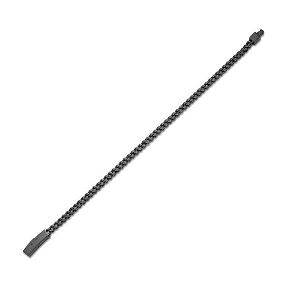 4.0mm Satin-Finish Foxtail Chain Bracelet in Solid Stainless Steel with Black IP - 9.0"