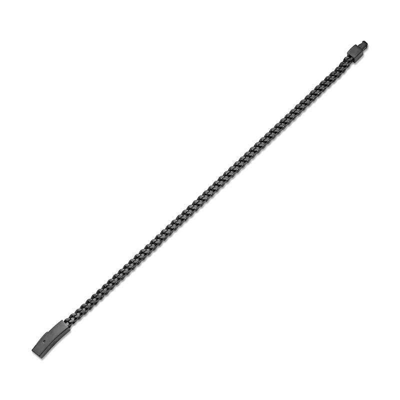 Main Image 5 of Men's 4.0mm Satin-Finish Foxtail Chain Bracelet in Solid Stainless Steel  with Black IP - 9.0"
