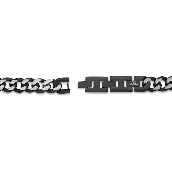 Men's 11.0mm Multi-Finish Curb Chain Necklace in Solid Stainless Steel and Black IP - 30"