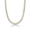 Thumbnail Image 1 of Men's 11.0mm Multi-Finish Curb Chain Necklace in Solid Stainless Steel  and Yellow IP - 30"