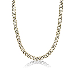 Men's 11.0mm Multi-Finish Curb Chain Necklace in Solid Stainless Steel  and Yellow IP - 30"