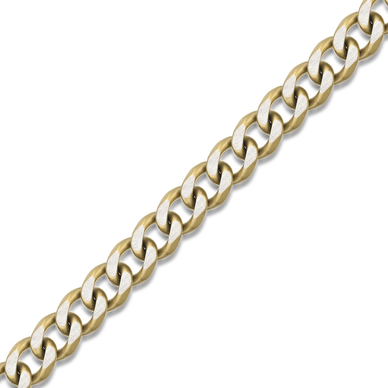 Main Image 2 of Men's 11.0mm Multi-Finish Curb Chain Necklace in Solid Stainless Steel  and Yellow IP - 30"