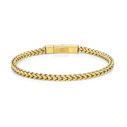 Men's 4.0mm Foxtail Chain Bracelet in Solid Stainless Steel  with Yellow IP - 9.0&quot;
