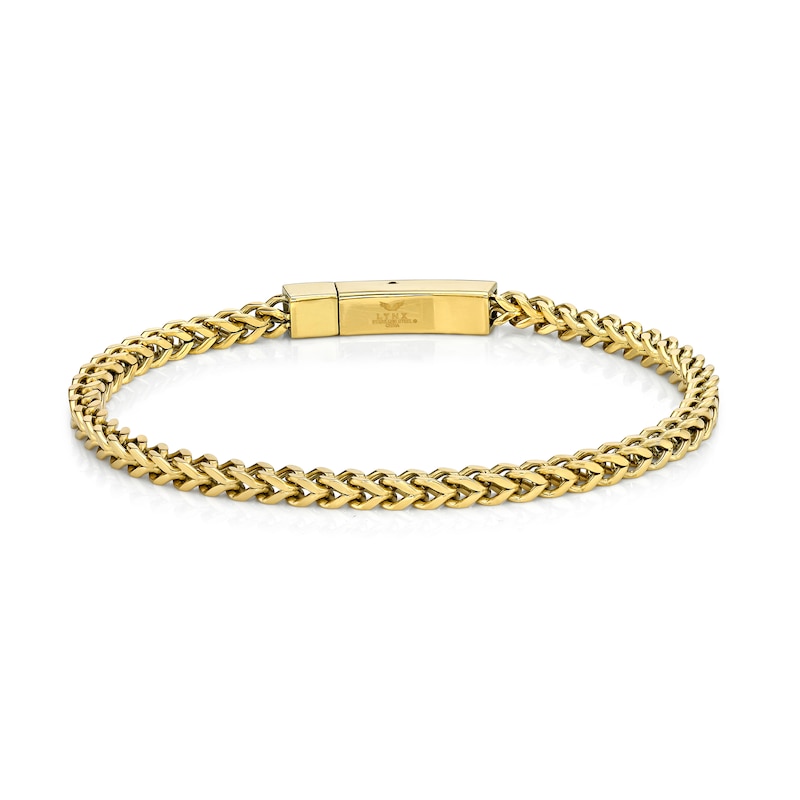 Men's 4.0mm Foxtail Chain Bracelet in Solid Stainless Steel  with Yellow IP - 9.0"