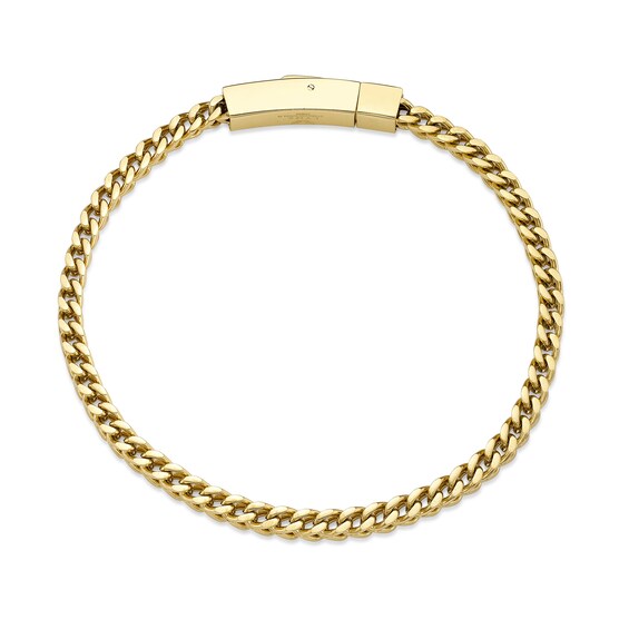 Men's 4.0mm Foxtail Chain Bracelet in Solid Stainless Steel with Yellow IP - 9.0"