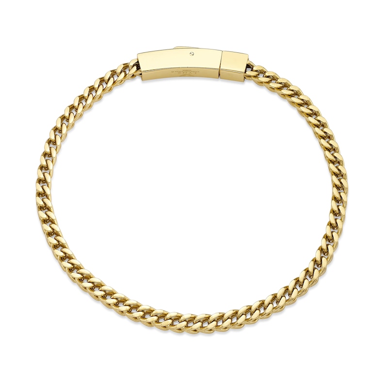 Main Image 4 of Men's 4.0mm Foxtail Chain Bracelet in Solid Stainless Steel  with Yellow IP - 9.0"
