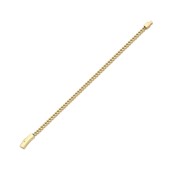 4.0mm Foxtail Chain Bracelet in Solid Stainless Steel with Yellow IP - 9.0"