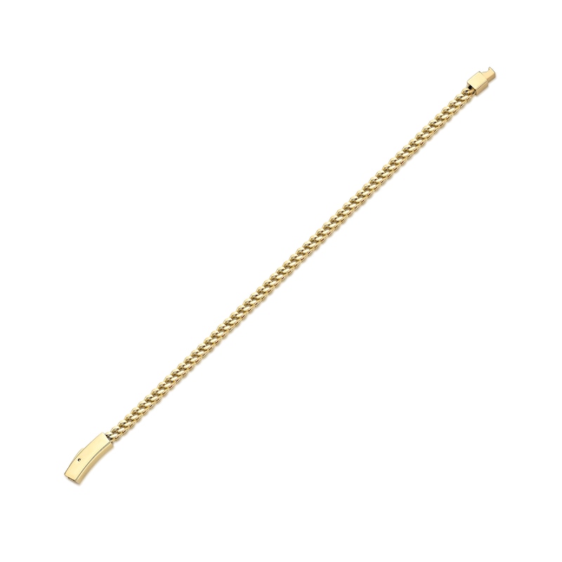 Main Image 5 of Men's 4.0mm Foxtail Chain Bracelet in Solid Stainless Steel  with Yellow IP - 9.0"